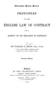 Tapa de Principles of the English law of contract and of agency in its relation to contract