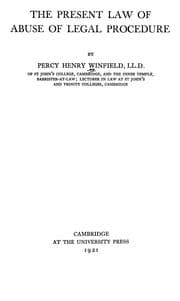Tapa de The present law of abuse of legal procedure