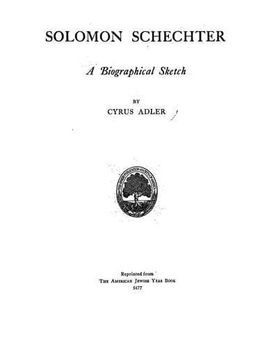 Tapa de Solomon Schechter
