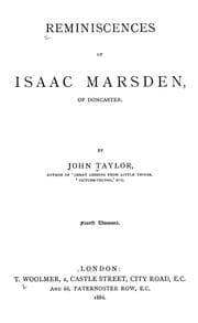 Tapa de Reminiscences of Isaac Marsden, of Doncaster