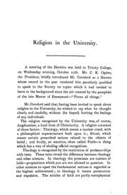 Tapa de Religion in the university