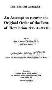 Tapa de An attempt to recover the original order of the text of Revelation XX. 4 - XXII