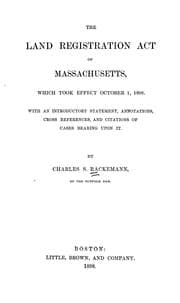 Tapa de The Land registration act of Massachusetts