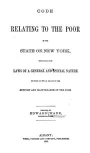 Tapa de Code relating to the poor in the state of New York