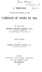 Tapa de A treatise on the law relating to the carriage of goods by sea