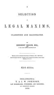 Tapa de A selection of legal maxims, classified and illustrated