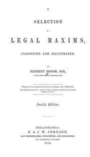 Tapa de A selection of legal maxims
