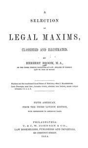 Tapa de A selection of legal maxims