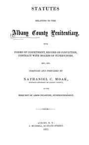 Tapa de Statutes relating to the Albany county penitentiary