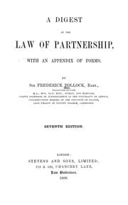 Tapa de A digest of the law of partnership