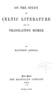 Tapa de On the study of Celtic literature