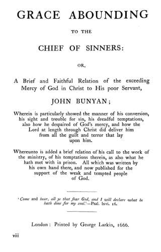 Tapa de Grace abounding, and the pilgrim's progress