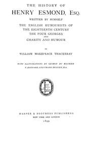 Tapa de The history of Henry Esmond, esq., written by himself
