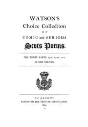 Tapa de Watson's Choice collection of comic and serious Scots poems