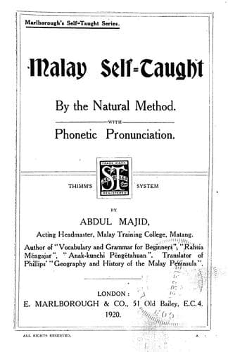 Tapa de Malay self-taught by the natural method