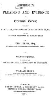 Tapa de Archbold's Pleading and evidence in criminal cases