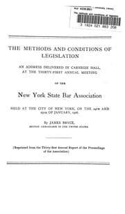 Tapa de The methods and conditions of legislation