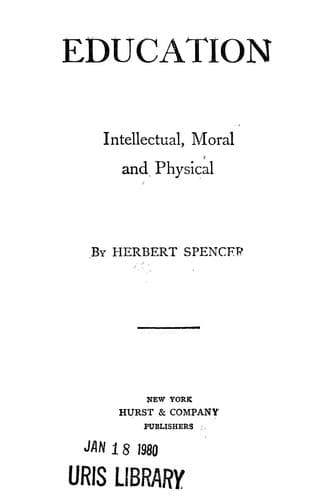 Tapa de Education : intellectual, moral and physical