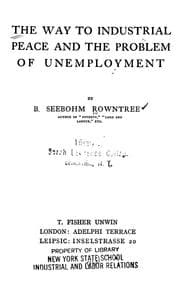 Tapa de The way to industrial peace and the problem of unemployment