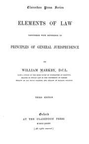 Tapa de Elements of law considered with reference to principles of general jurisprudence