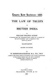 Tapa de The law of trusts in British India
