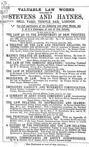 Tapa de The law as to the appointment of new trustees