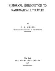 Tapa de Historical introduction to mathematical literature