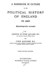 Tapa de A handbook in outline of the political history of England to 1887