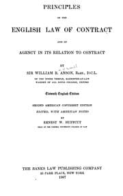 Tapa de Principles of the English law of contract and of agency in its relation to contract
