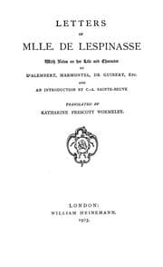 Tapa de Letters of Mlle. de Lespinasse