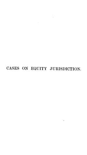 Tapa de Cases on equity jurisdiction
