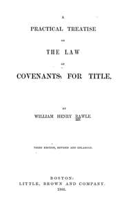 Tapa de A practical treatise on the law of covenants for title