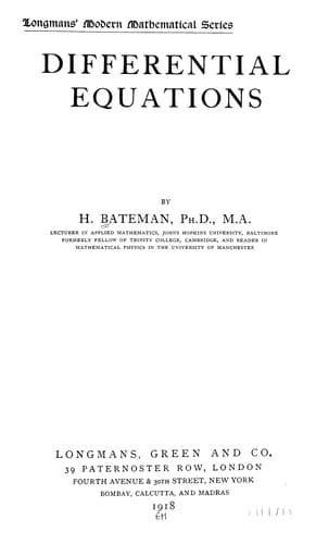 Tapa de Differential equations