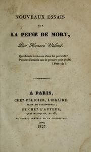 Tapa de Nouveaux essais sur la peine de mort