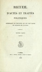 Tapa de Recueil d'actes et traités politiques