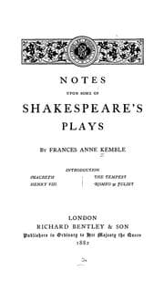 Tapa de Notes upon some of Shakespeare's plays