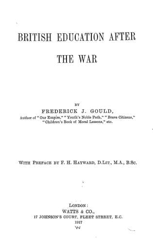 Tapa de British education after the war
