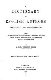 Tapa de A dictionary of English authors, biographical and bibliographical
