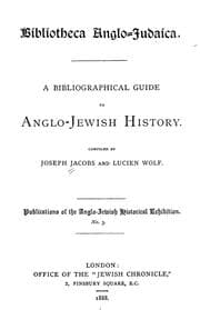 Tapa de Bibliotheca Anglo-Judaica