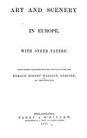 Tapa de Art and scenery in Europe, with other papers