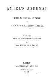 Tapa de Amiel's journal