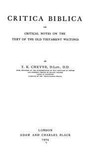 Tapa de Critica biblica