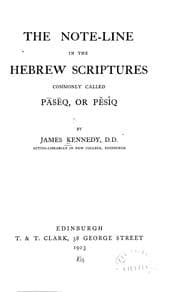 Tapa de The note-line in the Hebrew scriptures commonly called paseq, or pesiq