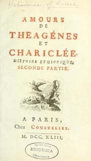 Tapa de Amours de Théagènes et chariclée. Histoire éthiopique.