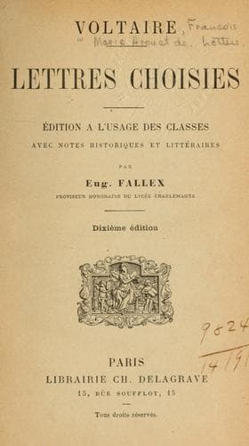 Tapa de Lettres choisies