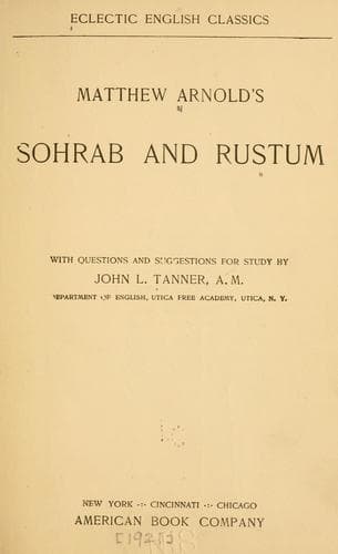Tapa de Matthew Arnold's Sohrab and Rustum