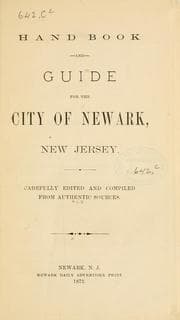 Tapa de Hand book and guide for the city of Newark, New Jersey