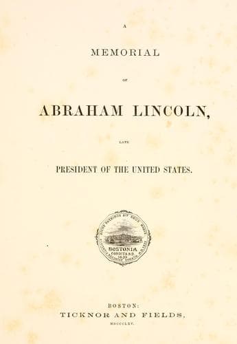 Tapa de A memorial of Abraham Lincoln, late president of the United States