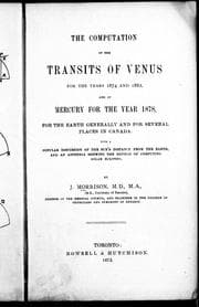 Tapa de The computation of the transits of Venus for the years 1874 and 1882, and of Mercury for the year 1878