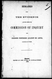 Tapa de Remarks upon the evidence adduced before the commission of inquiry into charges preferred against Mr. Lewis, surveyor of customs